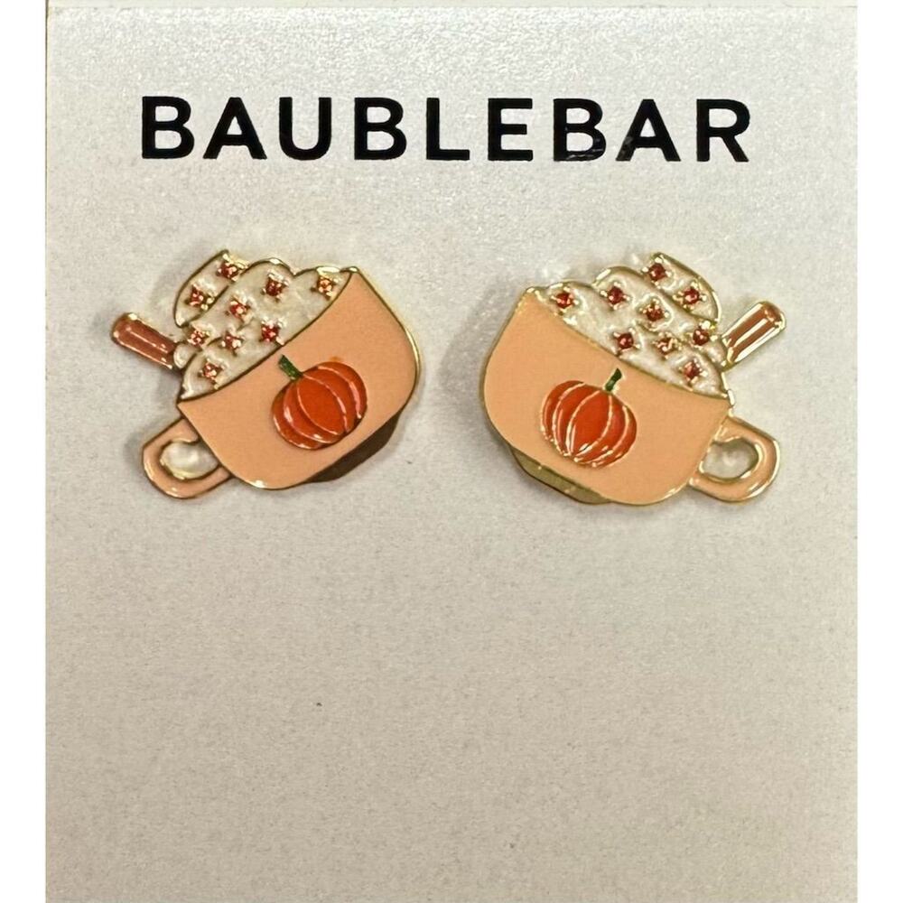 BaubleBar x Anthropologie NWT Pumpkin Latte Stud Earrings - Picture 1 of 2